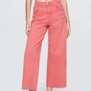 NWT GAP High Rise Wide-Leg Crop Jeans - Coral Pink - 8/29R - NEW with Tags